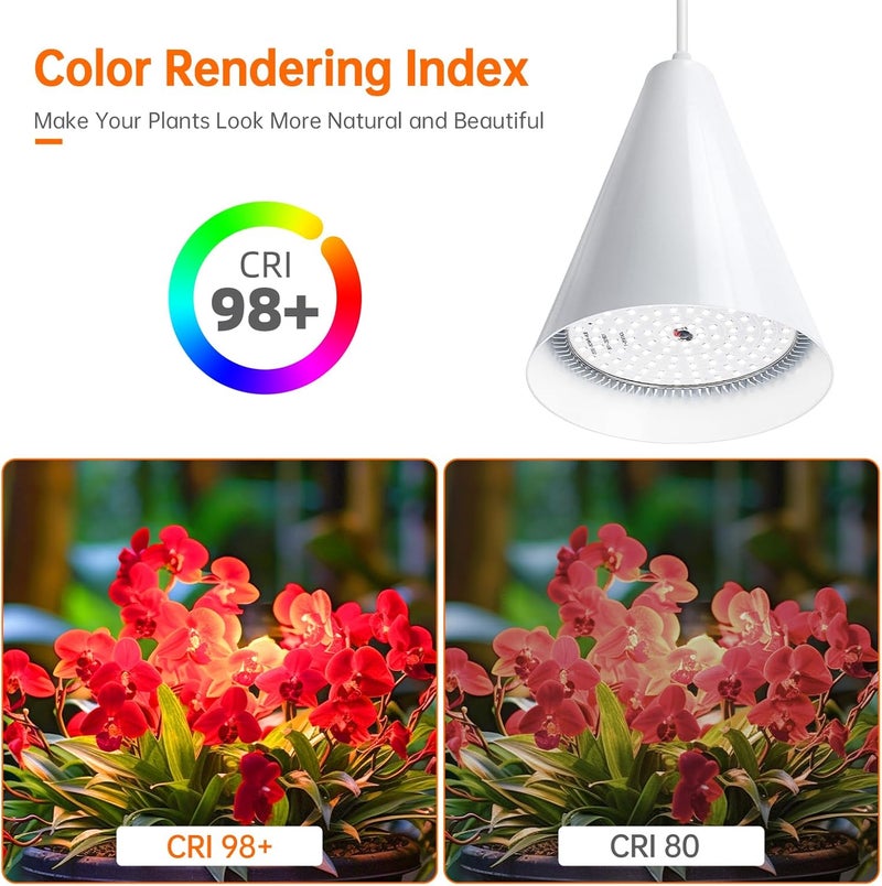 Bstrip Hanging Grow Light, 25W Full Spectrum Plant Lights for Indoor Plants, 16.4FT Power Cord, 5000K with Timer Function - Image 4